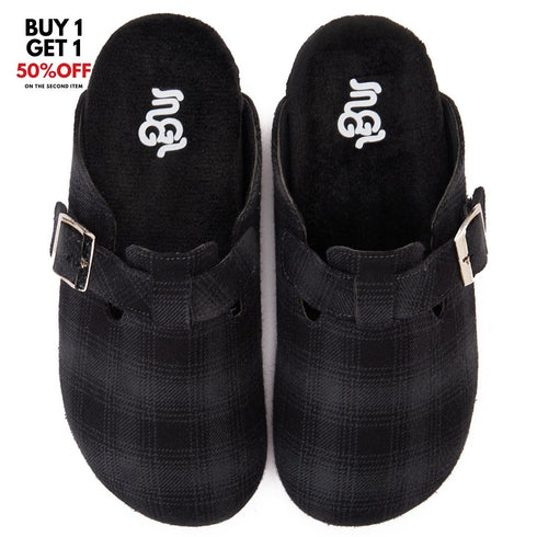 Snuggs Clogs Black x Grey Checkered